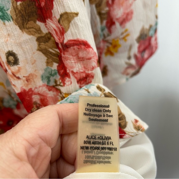 Alice and Olivia mini dress cream and red floral - Picture 4 of 7